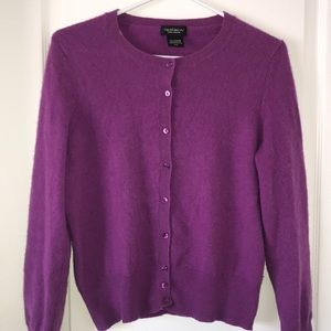 Lord & Taylor Purple Cashmere Cardigan